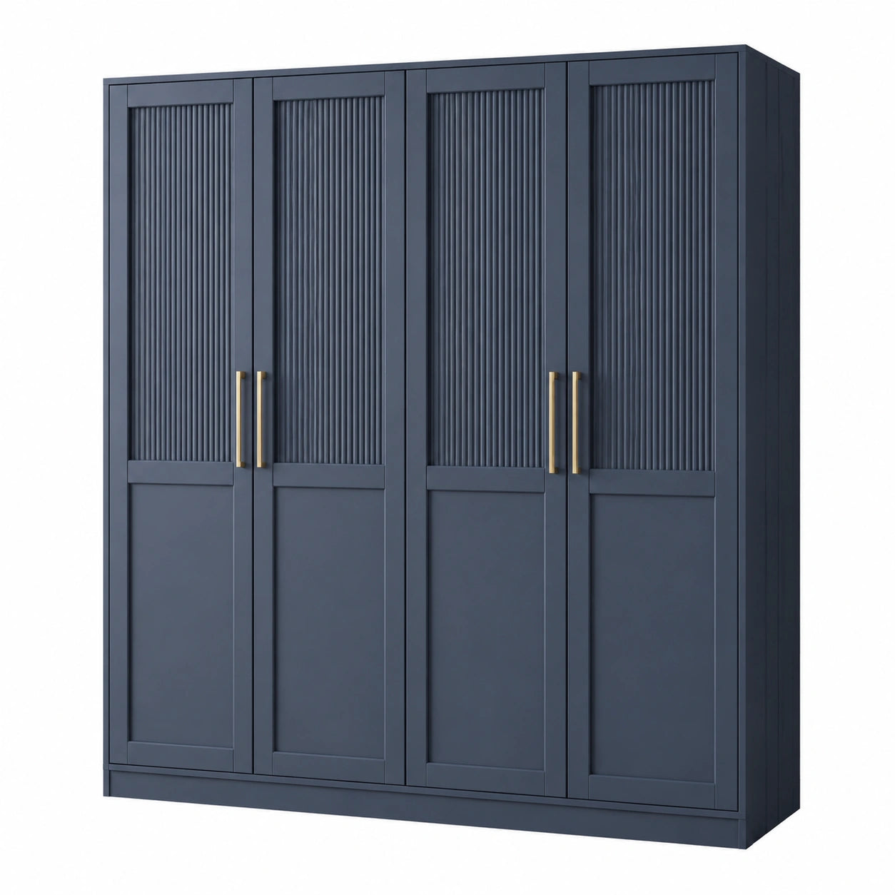 Kleiderschrank MDF Blau 4-Türen
