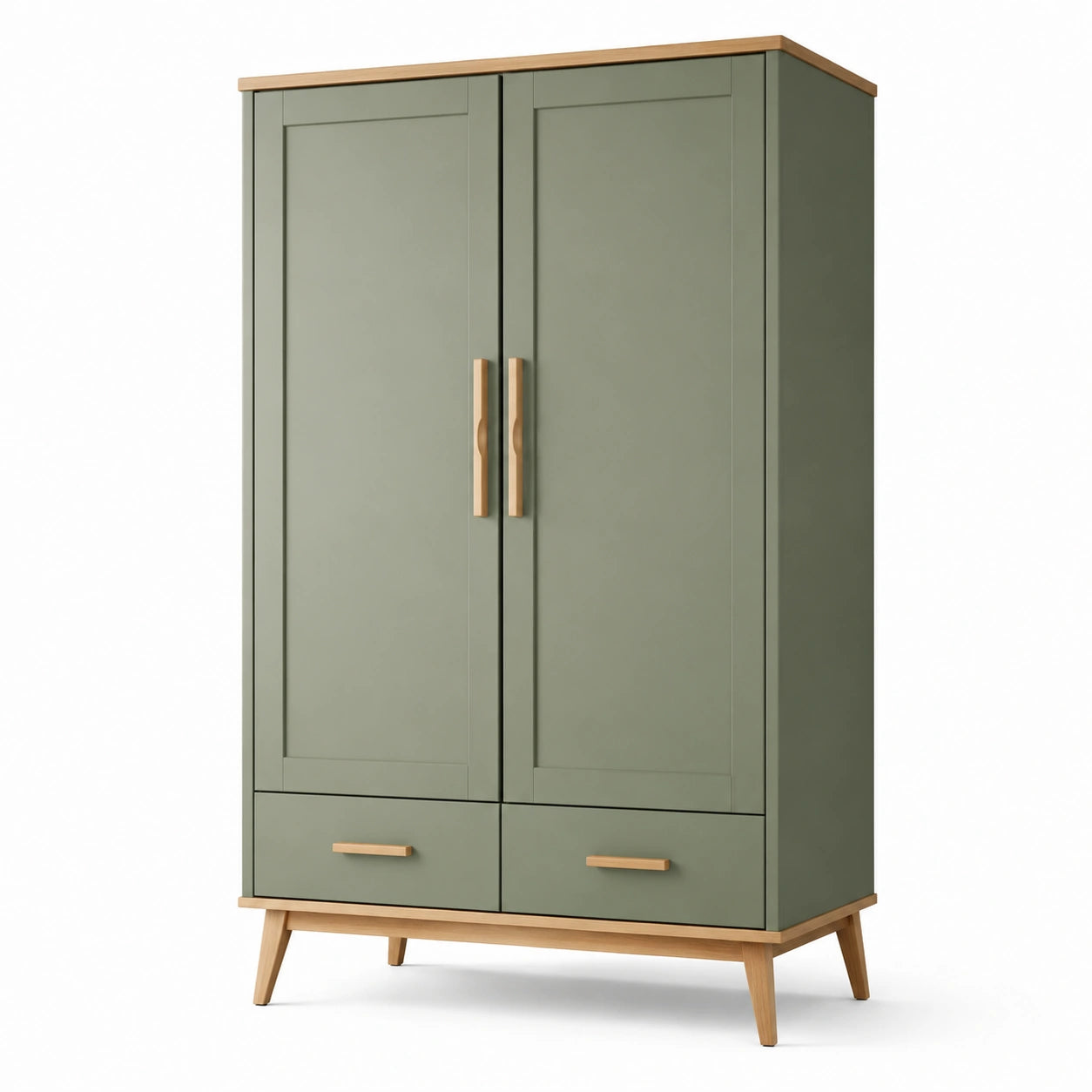 Kleiderschrank mit 2 Türen aus MDF Grün 180x90x60 cm